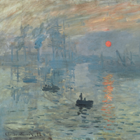 Claude Monet's painting 1872 oil on canvas painting, Impression, Sunrise.