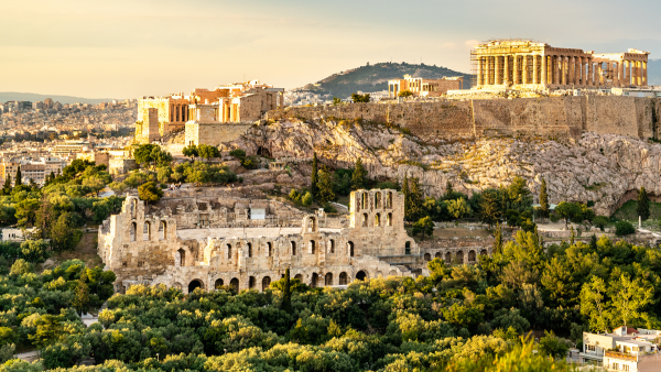 View of Athens and the Acropolis.