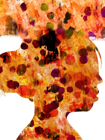 watercolor of a person's head