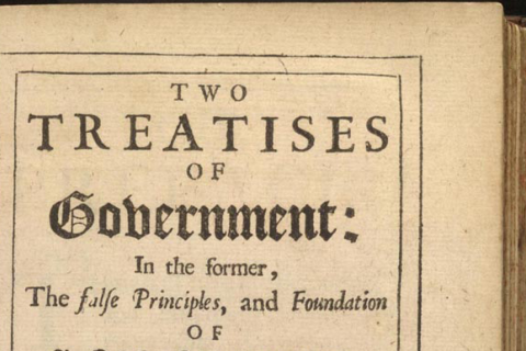 Title page from the first edition of John Locke's Two Treatises of Government.