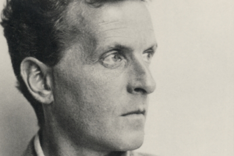 Black-and-white photograph of philosopher Ludwig Wittgenstein.