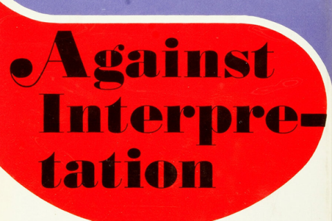 First-edition dust jacket cover of Against Interpretation (1966) by Susan Sontag.