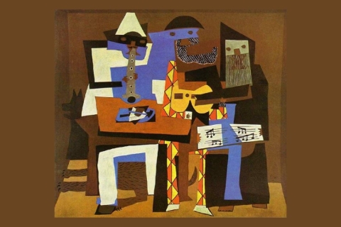 cubist image of musicians